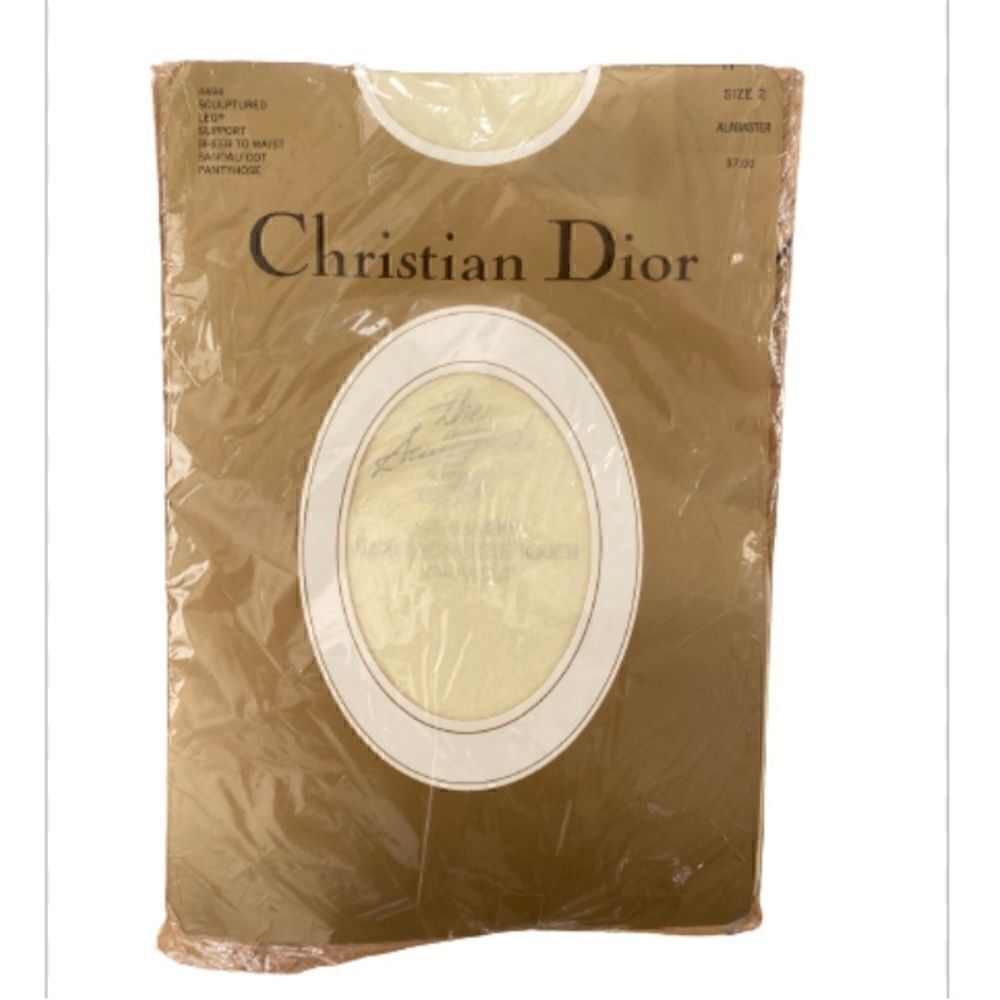 Christian Dior New Alabaster Sheer To Waist Sandalfoot Pantyhose Size 2